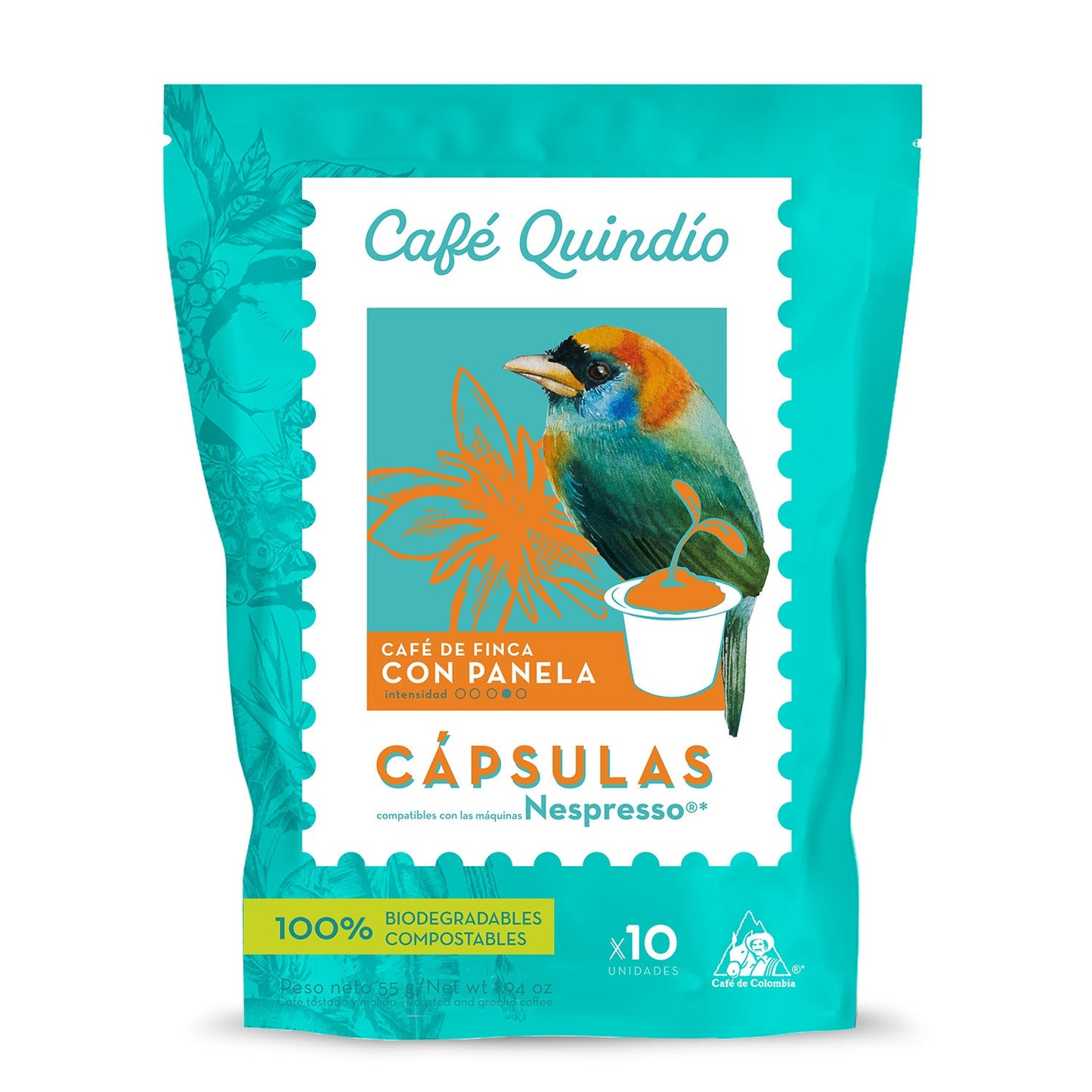 Quindio Farm Coffee with Panela Capsules 24 (10 x 55g / 1.94 oz)