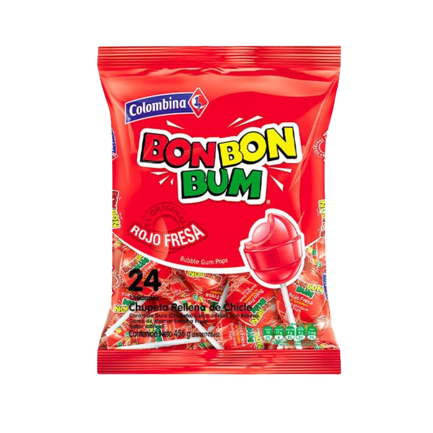 Bon Bon Bum Fresa 24Unid (15x456gr / 16.1oz)